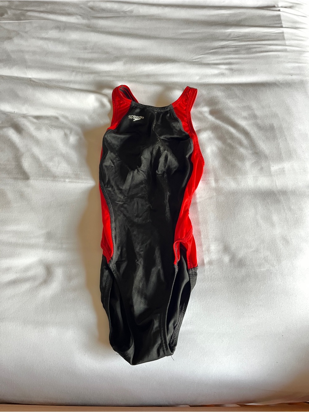 Speedo Fastskin FSII Competitive Swimsuit Red Black Size 30 One Piece Flyback